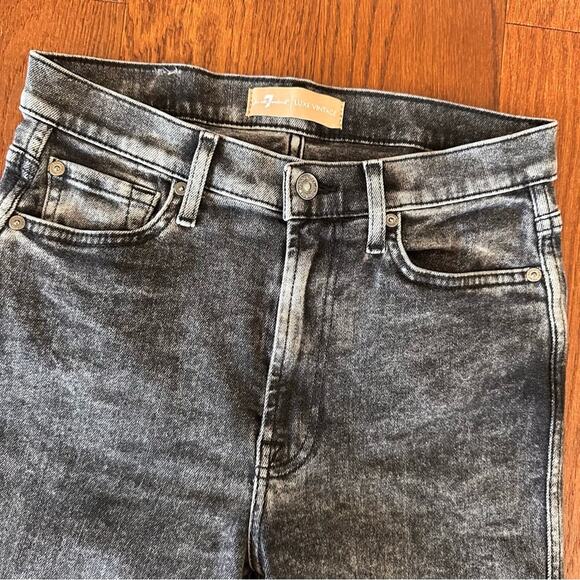 Seven for all Mankind Luxe Vintage High Waist Cropped Straight Felix Black w27 - Picture 7 of 11